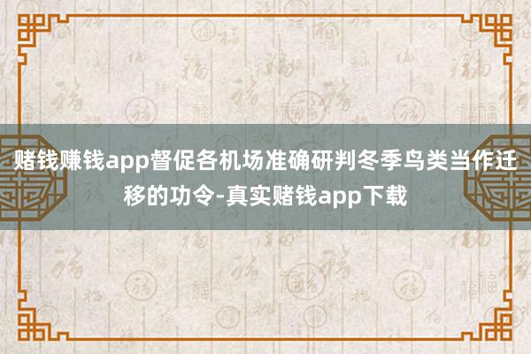 赌钱赚钱app督促各机场准确研判冬季鸟类当作迁移的功令-真实赌钱app下载