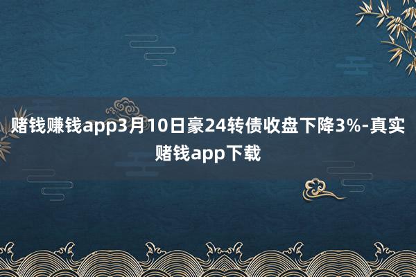 赌钱赚钱app3月10日豪24转债收盘下降3%-真实赌钱app下载