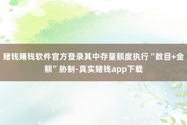 赌钱赚钱软件官方登录其中存量额度执行“数目+金额”胁制-真实赌钱app下载