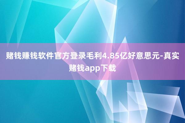 赌钱赚钱软件官方登录毛利4.85亿好意思元-真实赌钱app下载