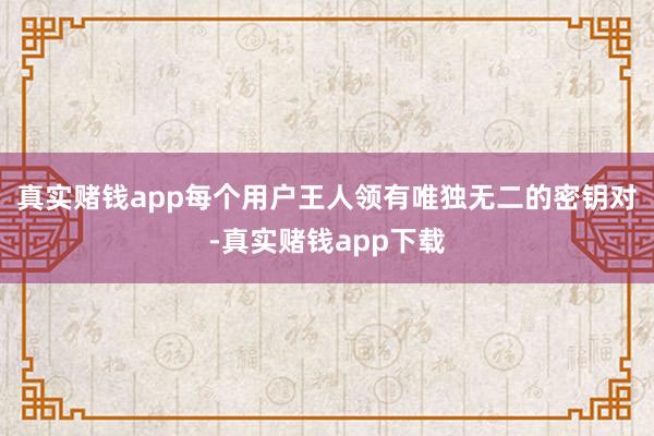 真实赌钱app每个用户王人领有唯独无二的密钥对-真实赌钱app下载
