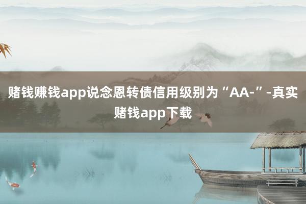 赌钱赚钱app说念恩转债信用级别为“AA-”-真实赌钱app下载