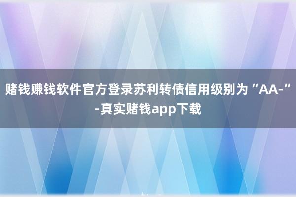 赌钱赚钱软件官方登录苏利转债信用级别为“AA-”-真实赌钱app下载